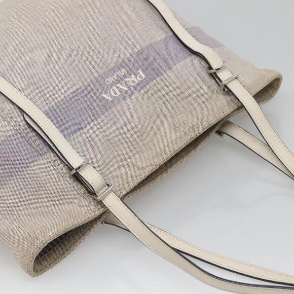 PRADA Tote Bag Canvas Gray Silver - Picture 6 of 13